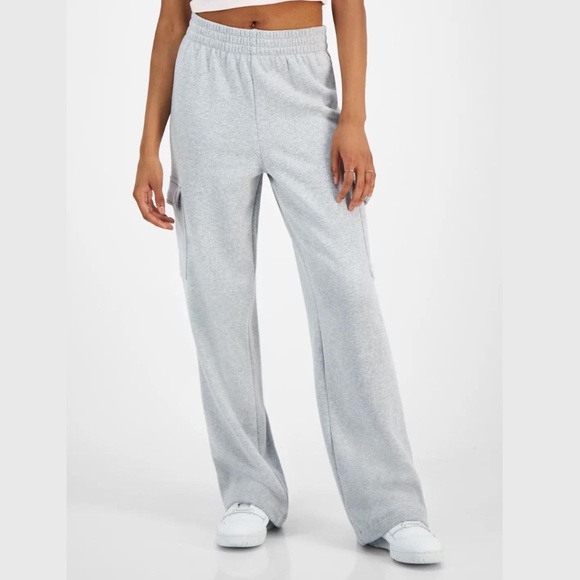 NWT Grayson Threads Wide Leg Cargo Sweatpants XL Gray - Picture 1 of 13